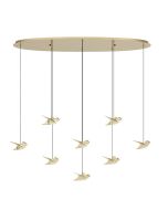 PARATEBUENO PENDANT LIGHT 8X3W LED 3000K BRASS ROUND 390397