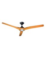 Radical 2 60" 15W LED Dimmable DC Ceiling Fan Matt Black & Bamboo / Tri-Colour - DC2444