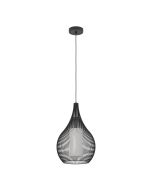 Razon 1 Light Pendant Large E27 40W Black 900828N