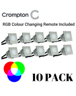 LED Square 10 Light DIY Deck Light Kit - Stainless Steel / RGB - CROMPTON