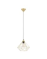 TARBES 1 LIGHT PENDANT 60W E27 BRUSH BRASS LARGE 43679N