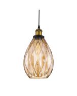 Evelyn 1 Light Glass Pendant Amber - 31350	