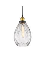 Evelyn 1 Light Glass Pendant Clear - 31351	