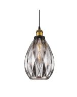 Evelyn 1 Light Glass Pendant Grey - 31352