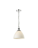 CARTER SINGLE 1 LIGHT CHROME PENDANT LARGE WITH OPAL SHADE 1000133, 