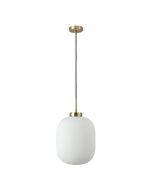 FLAUNT GLASS PENDANT 240V E27 SATIN BRASS CLEAR 22742