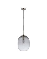 FLAUNT GLASS PENDANT 240V E27 SATIN CHROME SMOKE 22743