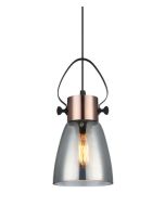 PENDANT ES 60W Copper Plate with smoke Glass FUMOSO2 Cla Lighting