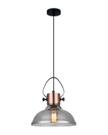 PENDANT ES 60W Copper Plate  with smoked Glass  FUMOSO3 Cla Lighting