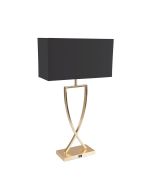 GIANA-TL TABLE LAMP USB 1XE27 240V SATIN BRASS  22542