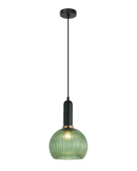 VINTAJ Green Wine Glass Shape Ribbed Glass Pendant Lights VINTAJ2