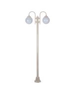 Lisbon Twin Spheres Curved Arms Plain Post Light Beige - 15788	