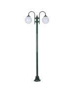 Lisbon Twin Spheres Curved Arms Plain Post Light Green - 15791	