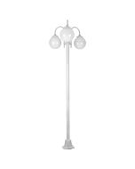 Lisbon Triple Sphere Curved Arms Plain Post Light White - 15799