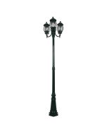 Vienna Three Head Curved Arm Tall Post Light Green - 15977	