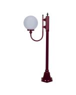 Lisbon 25cm Sphere Curved Arm Short Post Light Burgundy - 15676	