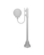 Lisbon 25cm Sphere Curved Arm Short Post Light White - 15679	