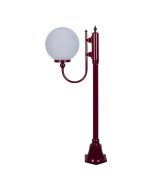 Lisbon 30cm Sphere Curved Arm Short Post Light Burgundy - 15682