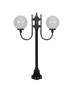 Lisbon Twin 25cm Spheres Curved Arms Short Post Light Black - 15687	