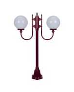 Lisbon Twin 25cm Spheres Curved Arms Short Post Light Burgundy - 15688	