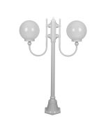 Lisbon Twin 25cm Spheres Curved Arms Short Post Light White - 15691	