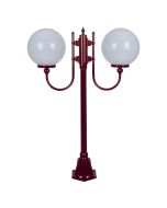 Lisbon Twin 30cm Spheres Curved Arms Short Post Light Burgundy - 15694	