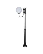 Lisbon 30cm Sphere Curved Arm Medium Post Light Black - 15705	