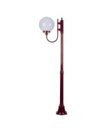 Lisbon 30cm Sphere Curved Arm Medium Post Light Burgundy - 15706