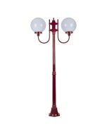 Lisbon Twin 30cm Sphere Curved Arms Medium Post Light Burgundy - 15718	