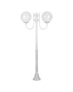 Lisbon Twin 30cm Sphere Curved Arms Medium Post Light White - 15721	