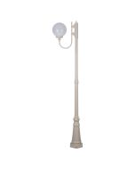 Lisbon 25cm Sphere Curved Arm Tall Post Light Beige - 15722