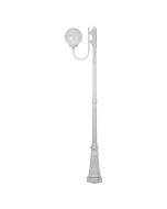 Lisbon 25cm Sphere Curved Arm Tall Post Light White - 15727	