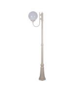 Lisbon 30cm Sphere Curved Arm Tall Post Light Beige - 15728	