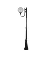 Lisbon 30cm Sphere Curved Arm Tall Post Light Black - 15729	