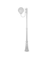 Lisbon 30cm Sphere Curved Arm Tall Post Light White - 15733	