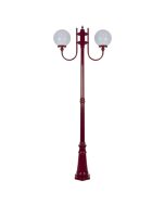 Lisbon Twin 25cm Sphere Curved Arms Tall Post Light Burgundy - 15736