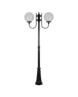 Lisbon Twin 30cm Sphere Curved Arms Tall Post Light Black - 15741