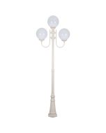 Lisbon Triple 30cm Spheres Curved Arms Tall Post Light Beige - 15752