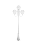 Lisbon Triple 30cm Spheres Curved Arms Tall Post Light White - 15757	