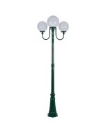 Lisbon Triple 25cm Spheres Curved Arms Tall Post Light Green - 15761