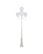 Lisbon Four 25cm Spheres Curved Arms Tall Post Light Beige - 15770