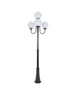 Lisbon Four 25cm Spheres Curved Arms Tall Post Light Black - 15771	