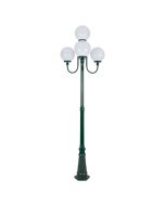 Lisbon Four 25cm Spheres Curved Arms Tall Post Light Green - 15773	