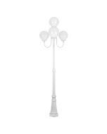 Lisbon Four 25cm Spheres Curved Arms Tall Post Light White - 15775	