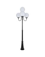 Lisbon Four 30cm Spheres Curved Arms Tall Post Light BLACK - 15777