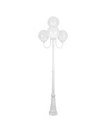 Lisbon Four 30cm Spheres Curved Arms Tall Post Light White - 15781	