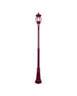 Vienna Three Head Curved Arm Tall Post Light Burgundy - 16012