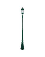 Vienna Three Head Curved Arm Tall Post Light Green - 16013	