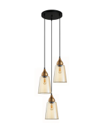 JEREZ Modern Ellipse Glass Flat Top 3 Pendant Lights Round JEREZ1X3R