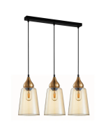 JEREZ Modern Ellipse Glass Flat Top 3 Pendant Lights JEREZ1X3S